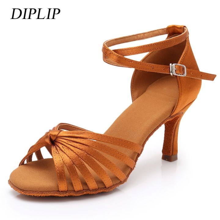 diplip-รองเท้าส้นสูงผู้หญิงหญิงสาว-รองเท้าเต้นรำละตินสำหรับเต้นซัลซ่าบอลรูมแทงโก้รองเท้าส้นเตี้ย