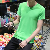 T-SHIRT เสื้อยืด คอกลม แขนสั้น สีพื้น ผ้าCotton100% (สีเขียวอ่อน)