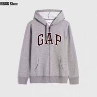 RPH473 Gap ฤดูใบไม้ผลิและฤดูใบไม้ร่วงผ้าฝ้ายบริสุทธิ์ Hooded Cardigan เสื้อกันหนาวสำหรับทั้งหญิงและชายเดียวกันคลาสสิกเย็บปักถักร้อยหลวมสบายๆเสื้อแขนยาวเสื้อกันหนาวแฟชั่น