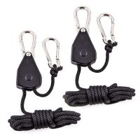 (Aixin)2ชิ้น/เซ็ตพร้อม Cla Light Adjustable Reinforced Hangers Hanging Ratchet Pulley Grow Duty Rope Pulley Duty Clip Plant Grow Ropes