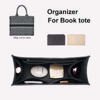 【cw】Felt Storage Bag Fit For BOOK TOTE Large Capacity With Cover Travel Insert Liner Purse Make up Toiletries Cosmetic Bag Shaper !