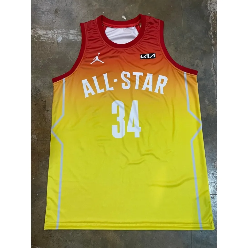 2023 NBA ALL-STAR GAME NBA CUT JERSEY YELLOW / RED, LEBRON VS GIANNIS FULL  SUBLIMATION JERSEY