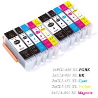 10pk Pgi 450 Cli 451ตลับหมึก Pgi-450 Cli-451 Pgi450สำหรับ Canon Pixma Mg5440 Mg5540 Mg6440 Ip7240 Mx924 Ix6540การปรับปรุง Ix6840