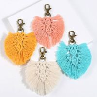 Tassel Keychains for Women Boho key Holder Keyring Macrame Bag Charm Car Hanging Jewelry Gift