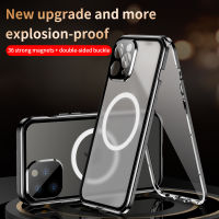 Magnetic Case for 13 12 Pro Max for Magsafe Double-sided 360° Front Glass Phone Cover Frosted Back with Lens Protector