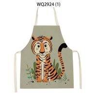 1Pcs Cartoon Animal Tiger Print Sleeveless Apron ChildrenS Home MenS And WomenS Anti-Fouling Apron Kitchen Waist Bib Pinafore