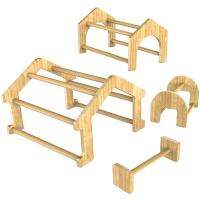 4 Pack Bamboo Chicken Perch Set, Strong Roosting Bar for Coop and Brooder