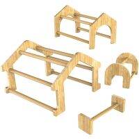 4 Pack Bamboo Chicken Perch Set, Strong Roosting Bar for Coop and Brooder