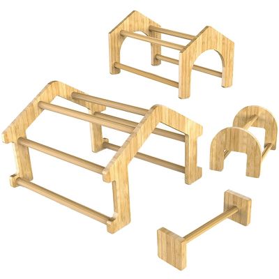 4 Pack Bamboo Chicken Perch Part Kit Set Strong Roosting Bar for Coop and Brooder