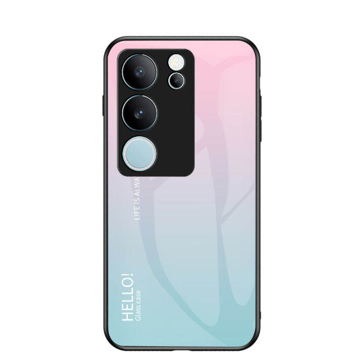 เคสสำหรับ-vivo-v29-5g-สำหรับ-v29-v27-pro-v27e-v29e-v29pro-v27pro-vivov29-5g-2023ไล่ระดับสีกระจกเทมเปอร์เคสโทรศัพท์ฝาหลังกันกระแทกป้องกันกรอบ-tpu-แบบนุ่ม