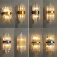 Art Deco LED Stainless Steel Crystal Golden Black LED Lamp LED Light Wall lamp Wall Light Wall Sconce For Bedroom Corridor