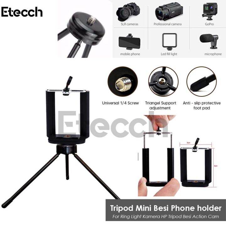 Tripod Mini Besi For Ring Light Kamera Hp Tripod Besi Action Cam