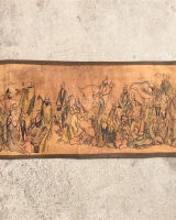 Chinese Ancient Picture Silk Paper 100 Buddha Figure Scroll Painting.