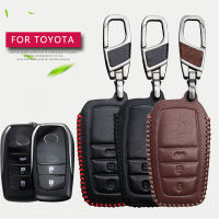 รถหนังสมาร์ทคีย์สำหรับ Toyota Avensis Corolla CHR Yaris Prius Camry Land Cruiser Prado 150 Key แหวน Fob