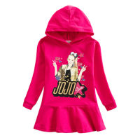 JOJO Siwa สาวเสื้อกันหนาวหมวกชุดสำหรับเด็กสาวแขนยาวฤดูใบไม้ผลิและฤดูใบไม้ร่วงผ้าฝ้าย100% 2-8ปีเสื้อยืดชุดเสื้อผ้าเด็ก Lesure ใหม่