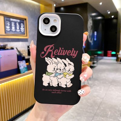 Silicon iPhone Case English Rabbit ForiPhone 14 13 12 11 Pro Promax 6 6S 7 8 Plus X XR XSMax SE Shockproof TPU Soft Casing Cover JODO
