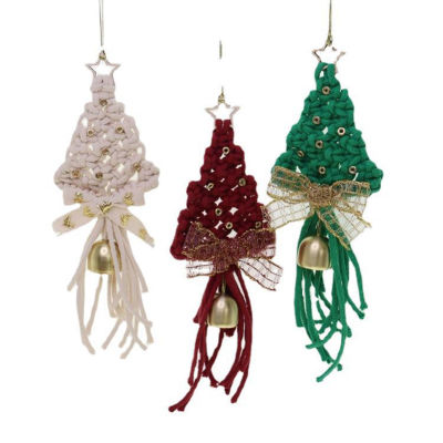 Buckles And Hooks For Decoration Handcrafted Gift Hanging Bells Christmas Tree Hooks Fortune Tree Braided Rope Hand-woven Rope Decoration