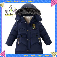 【New Arriva✨ 】Boys Down Jacket Thickened Warm Fleece Lined Hooded Padded Coat For 3-9 Years Old Children