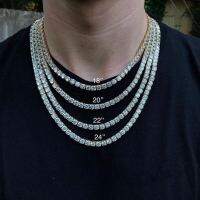 Fashion trend 1 line Rhinestone mens hip-hop Necklace rap singer Necklace tennis chain necklace shiny womens Necklace