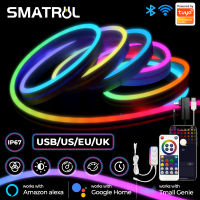 SMATRUL Tuya แถบไฟ Led สีไวไฟอัจฉริยะ,เทป3/5ม. 24คีย์รีโมทคอนโทรลเสียง USB สำหรับ Alexa Google Home