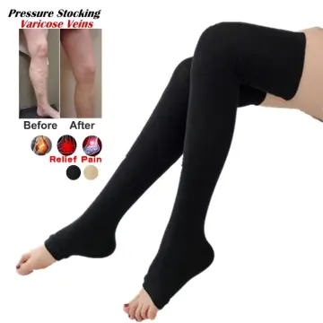 Zipper Pressure Compression Socks Support Stockings Leg - Open Toe