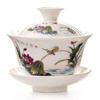 （glistening shop）จีนพิธีชงชา ChineseTea ชุดกระเป๋าเอกสาร Whitegaiwancover ชาม Pu 39; Er Teawares
