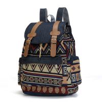 High Quality Women Canvas Vintage Backpack Ethnic Backpacks Bohemian Backpack Schoolbag