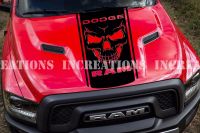 For Universal Dodge Ram Skull Hood Truck Decal Mopar Sticker Racing Stripe Choose Color