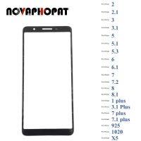 แก้วที่ตรวจจับ LCD ดิจิไทเซอร์สีดำสำหรับ Nokia 2 2.1 3 3.1 5 5.1 5.3 6 6.1 7 7.1 8 8.1 + บวกกระจกหน้าจอสัมผัสแผงเลนส์