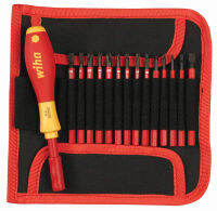 Wiha 28390 Insulated SlimLine Interchangeable Set Includes Handle with Pouch, 15-Piece