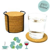 【cw】 6/10/20PC Round Slice Cup Coaster Mug Drinks Holder for Tableware Durable TSLM1 ！