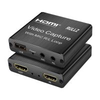 ✈✻✾ USB 2.0 4K Loop HDMI-compatible HD Video Capture Card Mic Input Audio 1080p Videocapture Game Live Streaming Box Recording Plate