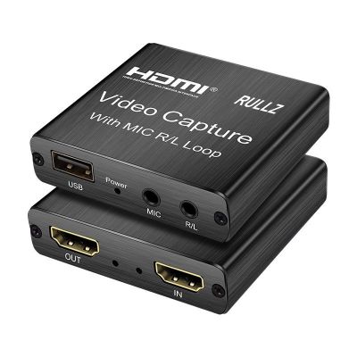 ✈✻✾ USB 2.0 4K Loop HDMI-compatible HD Video Capture Card Mic Input Audio 1080p Videocapture Game Live Streaming Box Recording Plate