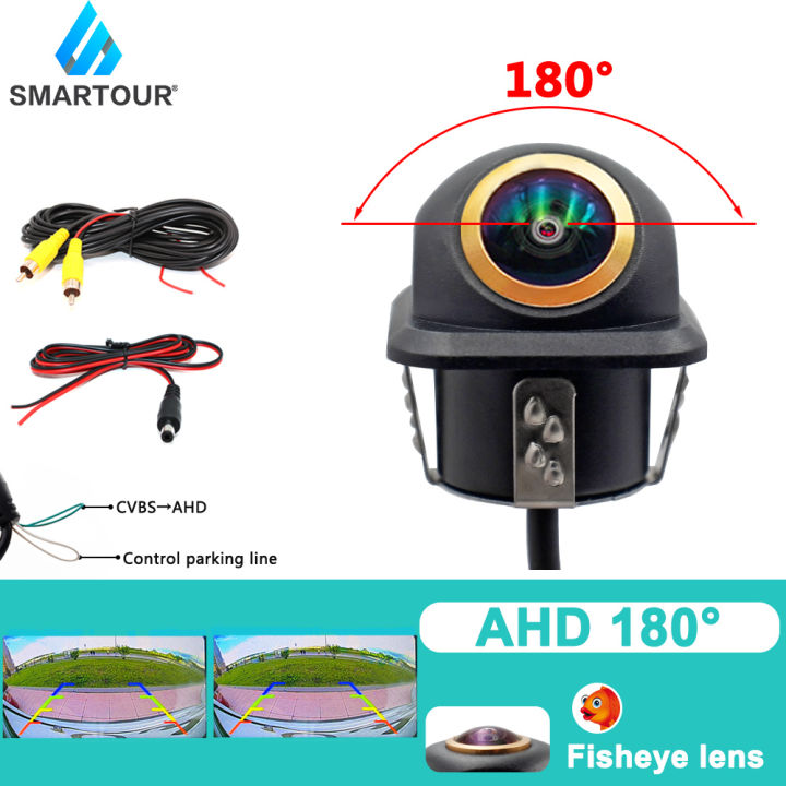 Smartour AHD 180 degree Fisheye Lens Car Rear Side front View Camera Wide Angle Reversing Backup Camera Night Vision Waterproof