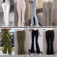 CODadoqkxDGE ? Women High Waist Bootcut Pants Flare Wide Leg Trousers Bell Bottom Ready Stock Seluar Boot cut Seluar Panjang