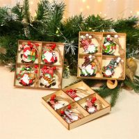 12/6/3/1pcs Christmas Pendant DIY Christmas Tree Decorations Wooden Hanging Pendants Ornament  Xmas Navidad Decor Gifts Christmas Ornaments