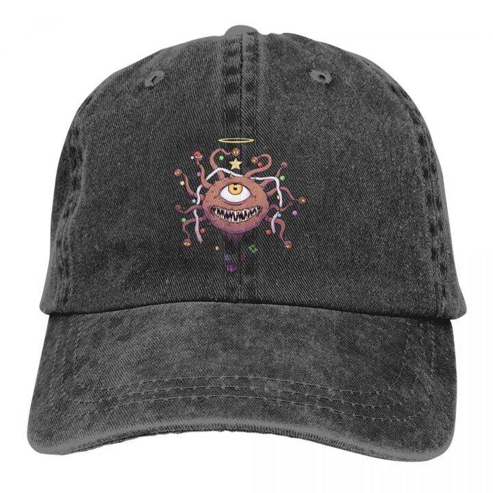 beholder-christmas-tree-monster-baseball-cap-men-hats-women-visor-protection-snapback-dnd-game-caps