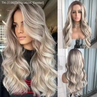 Long Wavy Lace Front Wig Synthetic Hair for Women Highlight Blonde Glueless Lace Frontal Body Wave Wigs Preplucked Daily Cosplay [ Hot sell ] Decoration Center