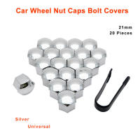 21MM UNIVERSAL Chrome Car Wheel Nut Bolt Covers Caps Silver For Any Car New Wheel Nut Caps 20 ชิ้น/เซ็ตรถยนต์ชุดสกรู-lihanrui