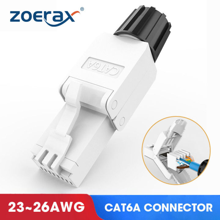CAT 7 RJ45 Network Cable Connector - Tool Free Shielded 22-26AWG Modular  RJ45 Connector