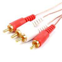 【1.5m/3m/5m/10m】2 RCA to 2 RCA Transparent line Male AV Video Audio Cable For HDTV DVD TV