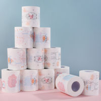 12 Rolls New Printed Christmas Roll Paper Fashion Printed Roll Paper Household Products Soft Toilet Paper Funny Toilet Paper