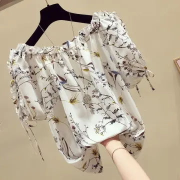 Women Top Sexy Blouse Off Shoulder Top Long Sleeve Solid Color