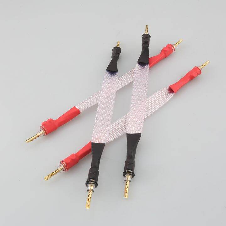 4pcs-plated-flat-cable-banana-to-audio-cord-hifi