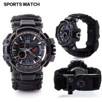 Outdoor Survival Watch Multifunctional Waterproof Military Tactical Paracord Watch Bracelet Camping Hiking Emergency Gear EDC
