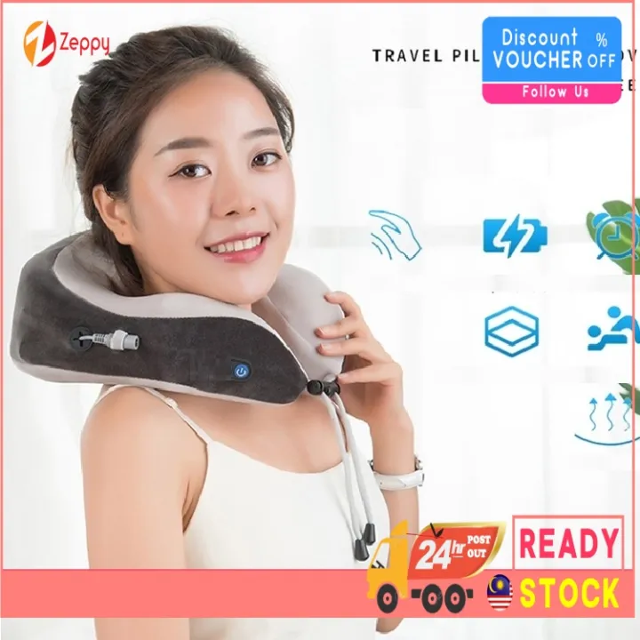 U-shaped Massage Pillow ZX-1902 Rechargeable Electric Infrared Heating Kneading Neck Shoulder Protable Cushion Massager