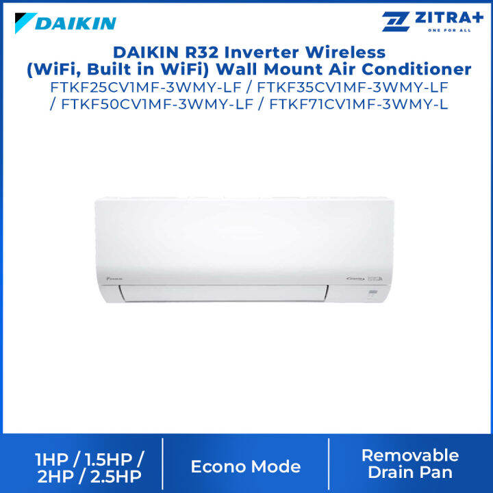 DAIKIN 1HP/1.5HP/2HP/2.5HP R32 Inverter Wireless (WiFi, Built In WiFi ...