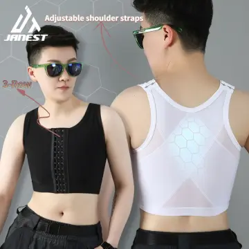 Short Chest Breast Vest Breathable Buckle Binder Trans Lesbian Tomboy  Cosplay