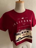 พร้อมส่ง SUPERTEES Crop top เสื้อยืดผู้หญิงทรงครอปลายCalifornia ซุปเปอร์ทีส ผ้าฝ้าย100%