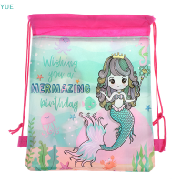 ?【Lowest price】YUE Mermaid Non-woven Bag กระเป๋าเป้สะพายหลังเด็ก Travel School Decor กระเป๋าสตางค์ของขวัญ